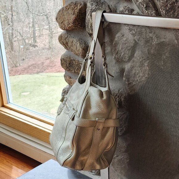 Lauren Ralph Lauren Pearl Shimmer Leather Hobo Shoulder Bag - Picture 4 of 16